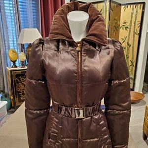 Landry Puffy Brown Sateen Jacket